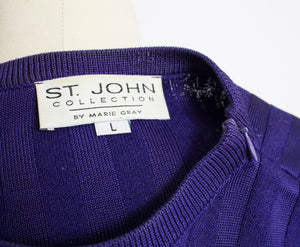 1980s  ST.JOHN Sweater Dress Wool Knit Small