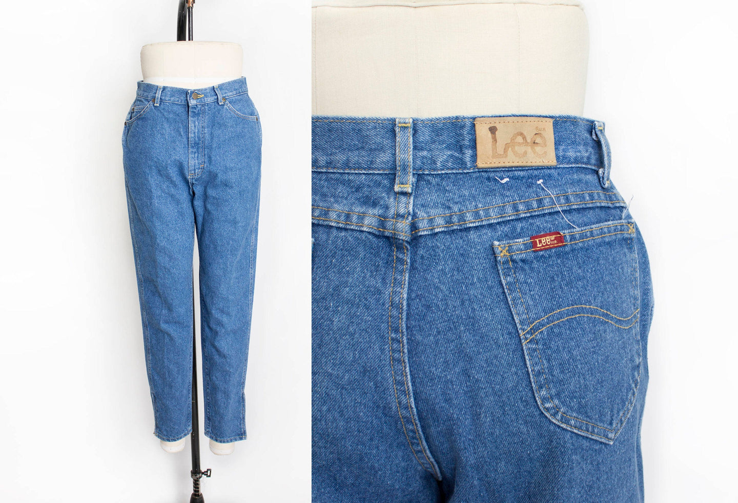 1990s Lee JEANS Cotton Denim High Waist Relaxed Fit Zip Up