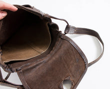 Load image into Gallery viewer, 1970s Boho Purse Brown Leather Artisan Bag