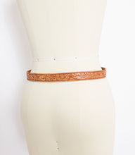Load image into Gallery viewer, 1980s Belt Justin Western Buckle Brown Tooled Leather S / M