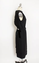 Load image into Gallery viewer, Vintage 1960s Dress Black Crepe Sleeveless Cocktail 60s Small S