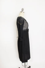 Load image into Gallery viewer, 1960s Dress Black Lace Empire Waist Cocktail S