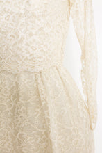 Load image into Gallery viewer, 1950s Dress Ivory Lace Sleeveless Bolero Set XS