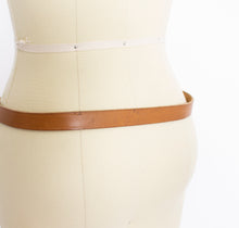 Load image into Gallery viewer, Vintage 1980s Belt Brown Leather Thin Silver Buckle Western Large
