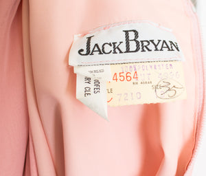 Vintage 1970s Dress Jack Bryan Chiffon Lace BeadedGown Medium