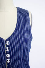 Load image into Gallery viewer, 1960s Top Cover Up Polka Dot Cotton Tunic NOS 70s Small