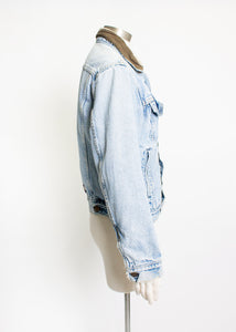 Vintage LEVI'S Denim Jacket Blanket Lined Jean Jacket Harley 1990s Small