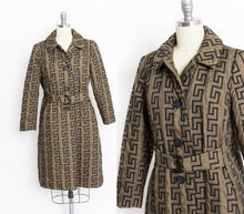 Load image into Gallery viewer, 1960s Coat Faux Fur Lined Zig Zag