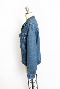 Vintage 1970s Denim Jacket Jean Jacket Roebucks Blue Cotton 70s Small S