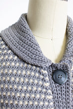 Load image into Gallery viewer, 1960s Sweater Long Wool Knit Gray Cardigan