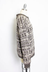1960s Norwegian Sweater Wool Knit Cardigan L