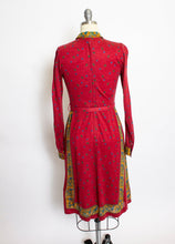 Load image into Gallery viewer, 1970s Knit Dress Set Printed Cotton Knit Armand Hallenstein