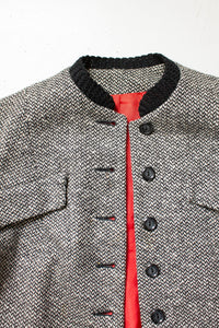 1950s Jacket Black & White Wool Fleck Small