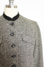 Load image into Gallery viewer, 1950s Jacket Black &amp; White Wool Fleck Small