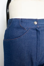 Load image into Gallery viewer, 1970s JEANS Cropped Denim High Waist Flares 28&quot; x 25&quot;