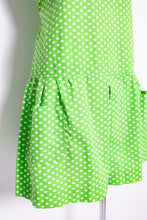 Load image into Gallery viewer, Vintage 1960s Romper Lime Green Polka Dot Mod Skort Playsuit 60s Medium M