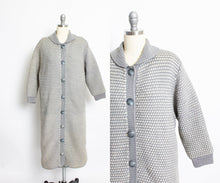 Load image into Gallery viewer, 1960s Sweater Long Wool Knit Gray Cardigan