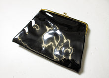 Load image into Gallery viewer, Vintage 1960s Purse Black Patent Vinyl BOW Cocktail Clutch Bag