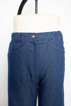 Load image into Gallery viewer, 1970s JEANS Cropped Denim High Waist Flares 28&quot; x 25&quot;