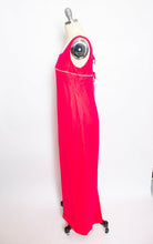 Load image into Gallery viewer, 1960s Dress Fuchsia Pink Chiffon Rhinestone Gown Medium