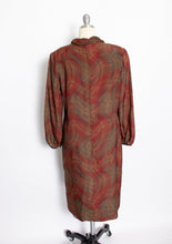 Load image into Gallery viewer, Vintage 1980s Dress Graphic Wavy Print Sheath 80s Medium