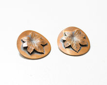 Load image into Gallery viewer, 1950s Copper Earrings Maple Leaf Clip On Jewelry