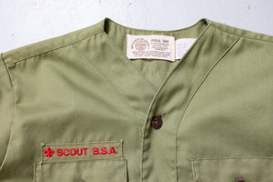 1960s BSA Shirt Boy Scouts Long Sleeve Green Illinois S / M