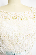 Load image into Gallery viewer, 1950s FRANK STARR Dress Lace Ivory Wiggle XS