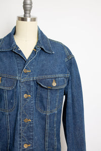 Vintage 1970s Denim Jacket Lee Rider Blue Cotton 70s Small Medium