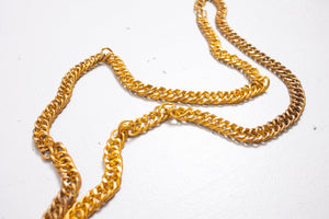 Vintage Chain Necklace Gold Tone Oversized Long 1960s