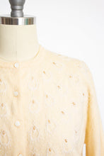 Load image into Gallery viewer, 1950s Cardigan CASHMERE Embellished 3D Beaded Sweater M