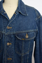 Load image into Gallery viewer, Vintage 1970s Denim Jacket Lee Rider Blue Cotton 70s Small Medium