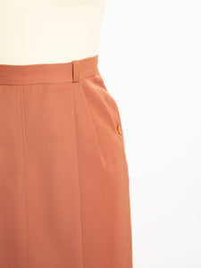 GUCCI Skirt 1980s WOOL Brown Designer Small 80s