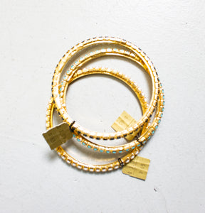 Bangle Bracelet Set RHINSTONE NOS Colored 70s