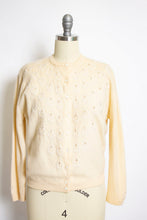 Load image into Gallery viewer, 1950s Cardigan CASHMERE Embellished 3D Beaded Sweater M