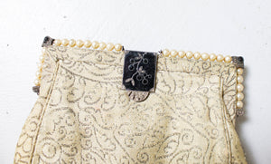 Vintage 1920s Purse Silk Embroidered Chinese Beaded Inlay Deco Clutch 20s