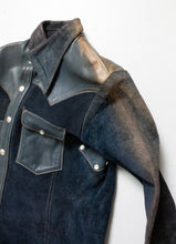 Load image into Gallery viewer, EAST WEST Leather Jacket Blue Suede 1970s XS