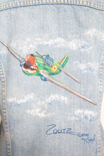 Load image into Gallery viewer, Vintage LEVI&#39;S Denim Jacket 1970s Hand Painted Bomber 70s Small S