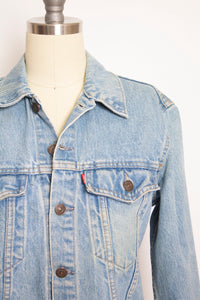 Vintage LEVI'S Denim Jacket 1970s Hand Painted Bomber 70s Small S