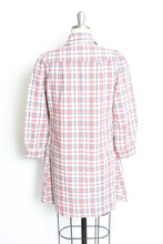 Load image into Gallery viewer, 1970s Dress Plaid Cotton Shirtfront XS