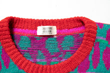 Load image into Gallery viewer, 1990s Sweater Wool Bright Oversized Hand Knit Pull Over L /  M