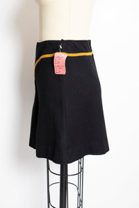 1970s Mini Skirt Wool High Waist Sailor Style XS