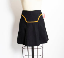 Load image into Gallery viewer, 1970s Mini Skirt Wool High Waist Sailor Style XS