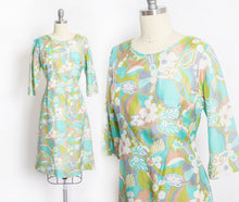 Load image into Gallery viewer, 1960s Dress Pastel Floral Silk A-Line Day M