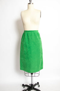 Vintage 1970s Suit Green Ultra Suede Skirt Jacket Set 70s Medium