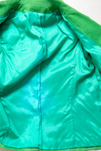 Load image into Gallery viewer, Vintage 1970s Suit Green Ultra Suede Skirt Jacket Set 70s Medium