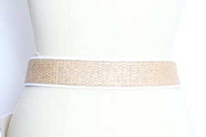Vintage 1990s Belt ANNE KLEIN Woven White 90s Large L