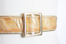 Load image into Gallery viewer, Vintage 1960s Belt Metallic Gold Leather Cinch Waist