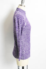 Load image into Gallery viewer, 1970s Sweater Knit Purple Heathered Zip Up S