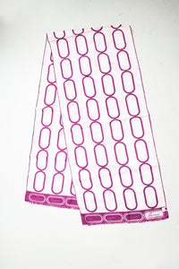 Vintage Silk Scarf Burmel DEADSTOCK Italy Long Pink Printed